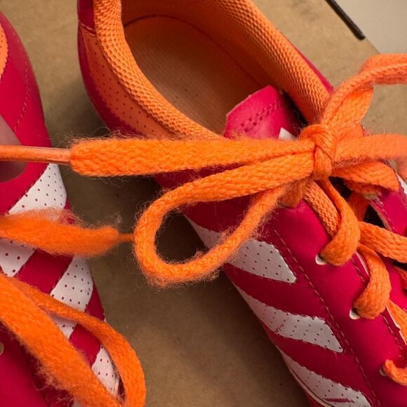 Adidas neon Pink Orange Soccer Shoes cleats size 7.5 football athletic sport - Picture 9 of 10